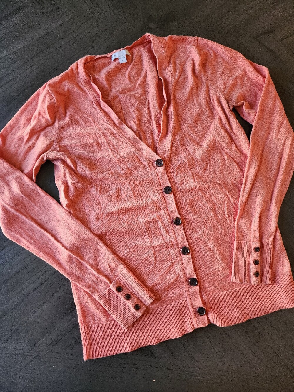Vintage Gap Coral Button-Front Knit Cardigan Size M